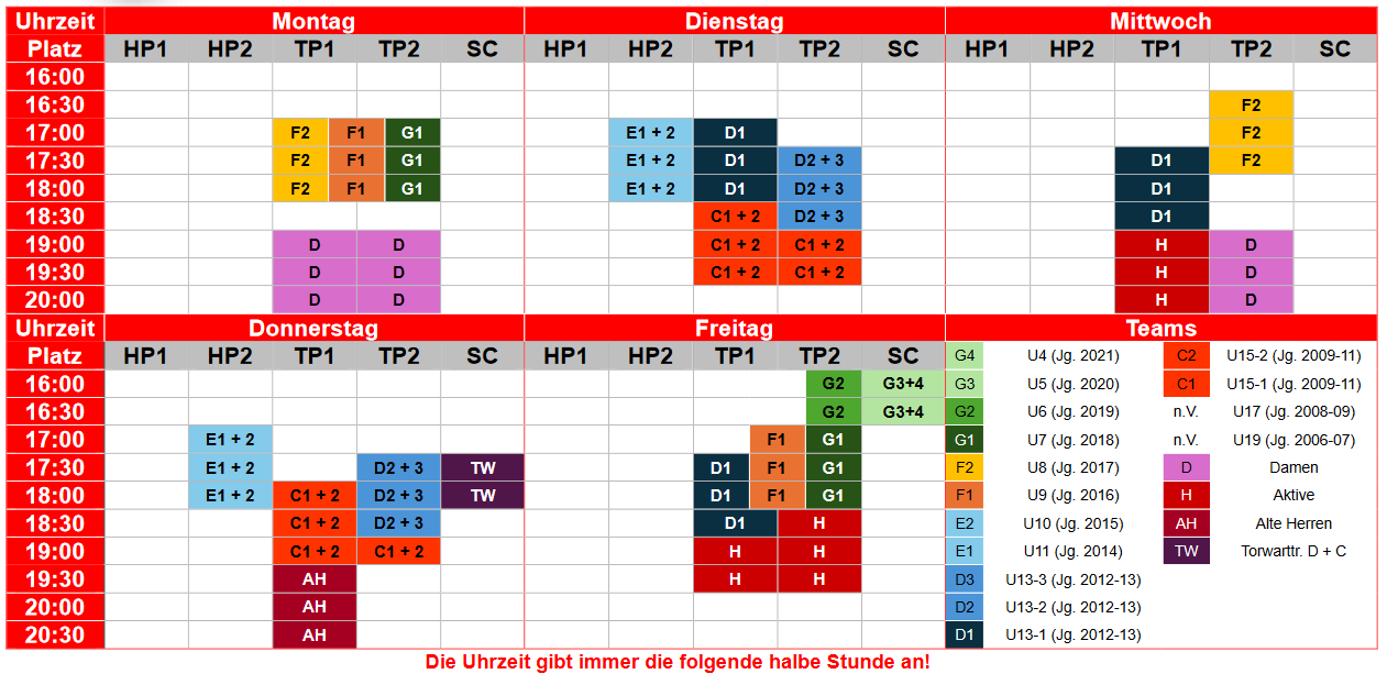 Trainingsplan 24-25